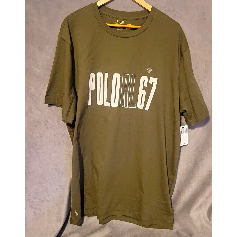 Polo Ralph Lauren Green POLO RL 67 Logo Graphic Classic Fit T-Shirt Men's XLT